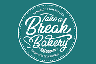 design classic mobile bakery trailer logo