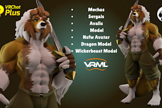 create 3d vrchat avatar furry nsfw vrm vtuber model for vseeface animaze