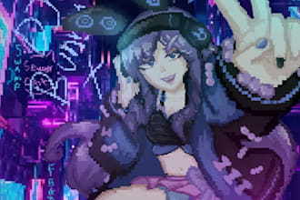 do characters in illustrated pixel art style