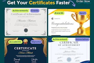 design branded, modern certificates with ai previews in 12 hours