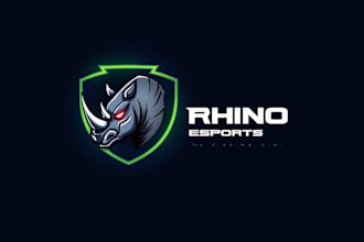 do rhino esports gaming clan mascot logo 1 day
