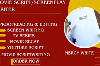 write a captivating movie script, screenplay for your movie, TV series
