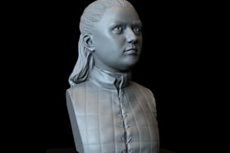 sculpt 3d head bust model, 3d character face realistic stl  zbrush 3d printing
