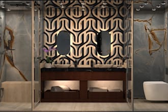 photorealistic rendering of your bathroom interior design and 3d modeling