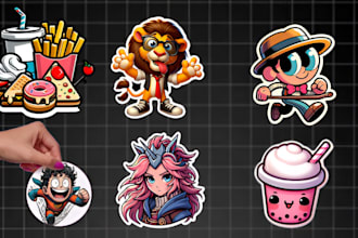 design custom kawaii and chibi style cartoon sticker for you