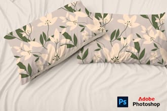 bedsheet , pillows mockup design
