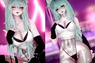 create custom vrchat avatar 3d model vr character vrc furry avatar 3d model nsfw