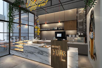 do luxury cgi 3d restaurant, cafe, bar, shops, 3d retail store, interior render