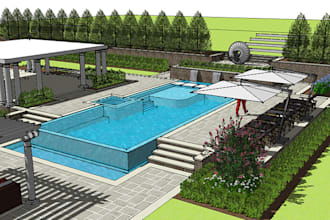 custom outdoor space design 2d and 3d landscapes pations and water features