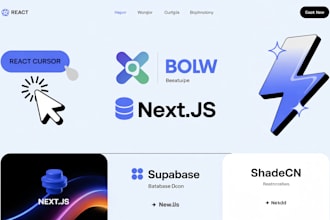 create complete lovable react, nextjs cursor, bolt new, supabase,shadecn website