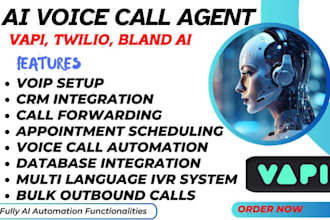 setup ai voice calling agent with vapi, ghl, build inbound and outbound ai agent