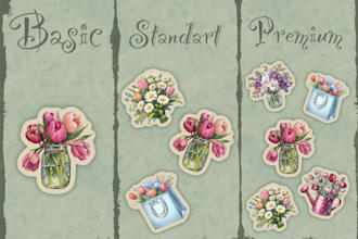 design custom illustrations, stickers, and clip art