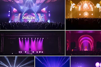 create a light show for your events  tours,  lighting design with dialux