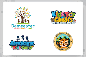 design daycare, childcare, baby shop, kids business logo