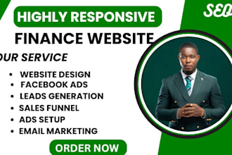 build responsive finance website business loan website financial advisor website