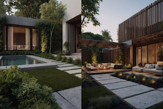 do landscape design, backyard design, site plan and garden design
