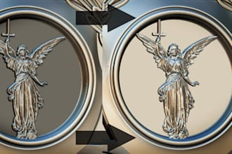 do bas relief and mage engraving,3d wall relief,coin model,3d medallion,cnc car