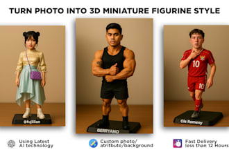 turn your photo into a realistic action figure display style