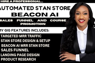 set up stan store beacon ai sales funnel master resell rights