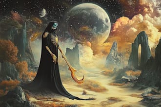create beautiful collages of strange, vintage, retro, psychedelic space