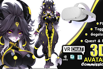 make functional 3d custom vrchat avatar furry avatar nsfw model for pc and quest
