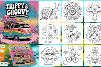 design bold and easy coloring book for children and adults
