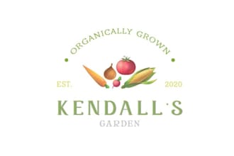 design amazing organic farming business logo