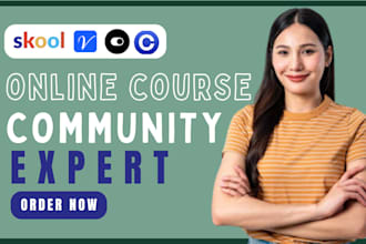 setup online course community on skool, vonza, better mode circle so heartbeat