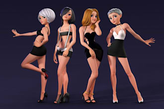 create nsfw 3d character, 3d nsfw art and animation