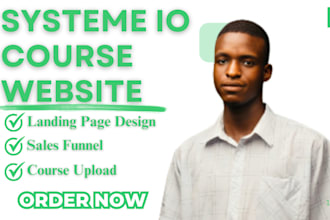 systeme io landing page educational website systeme sales funnel online course