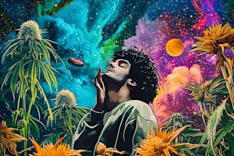create amazing art of psychedelic, stoner, trippy, cover