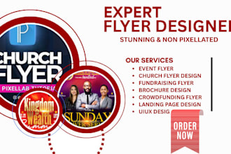 craft stunning event flyer design, church flyer and church banner design in 1day