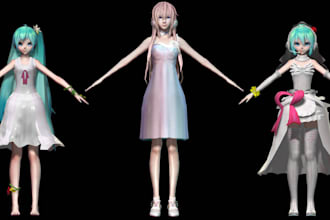 create mmd model, sfm model, fnf model, vtuber model, weight paint in blender