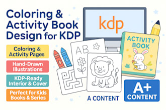 design coloring book pages book cover and activity books for amazon KDP