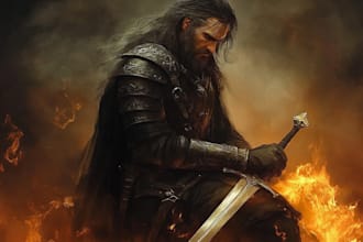 draw a fantasy character for dnd, pathfinder, etc