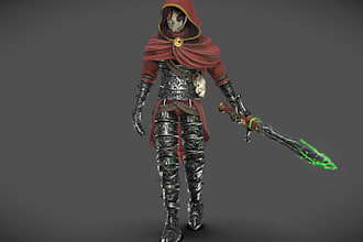 create 3d game character modeling for games animation rendering using blender