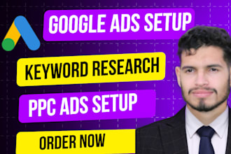 set up and manage your google ads adwords ppc search, display and pmax campaigns