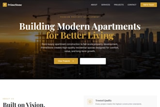 build wix construction website apartment builder property development website