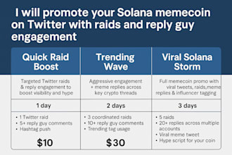 memecoin promotion solana memecoin twitter promotion memecoin raiding reply guy