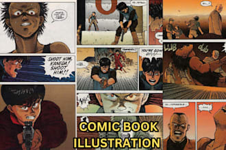 draw comic book art comic book illustration comic graphics novel manga or anime