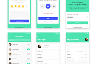 design UI UX ride sharing app,  taxi booking, truck booking
