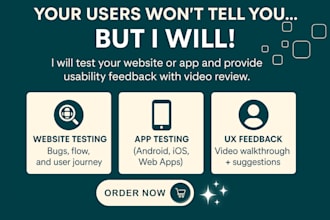 test your website or app and provide usability feedback with video review