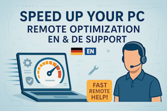 optimize and speed up your PC remote german and english support