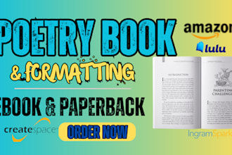 format, edit, design poetry book poem fiction nonfiction memoir book formatting