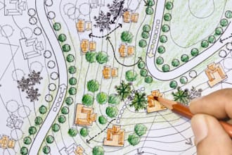 do landscape design, backyard, front yard, terrace, patio and 2d site plan