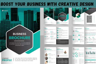 design brochure design, booklet design, annual report, company profile in canva