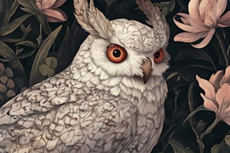 draw an animal and botanical illustration