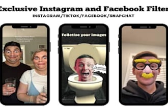 create ar filter for snapchat or tiktok with effect house or lens studio for you