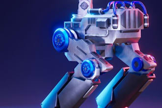 create 3d sci fi mech, robot and creature concept models