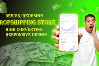design redesign shopify dropshipping store high converting professional website